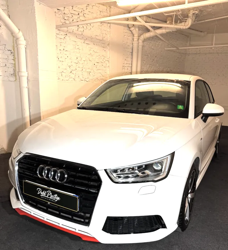Audi A1 blanche après polissage et protection céramique Gtechniq